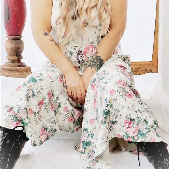 Hippie vintage floral jumper 80s culottes festival - Picture 7 of 8